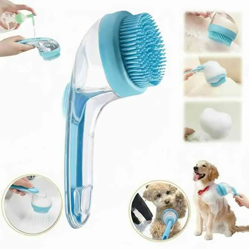 2026 Professional 2-in-1 Pet Bath and Grooming Brush with Integrated Shampoo Dispenser for Effortless Bathing and Massage for Dogs and Cats with Long or Short Hair