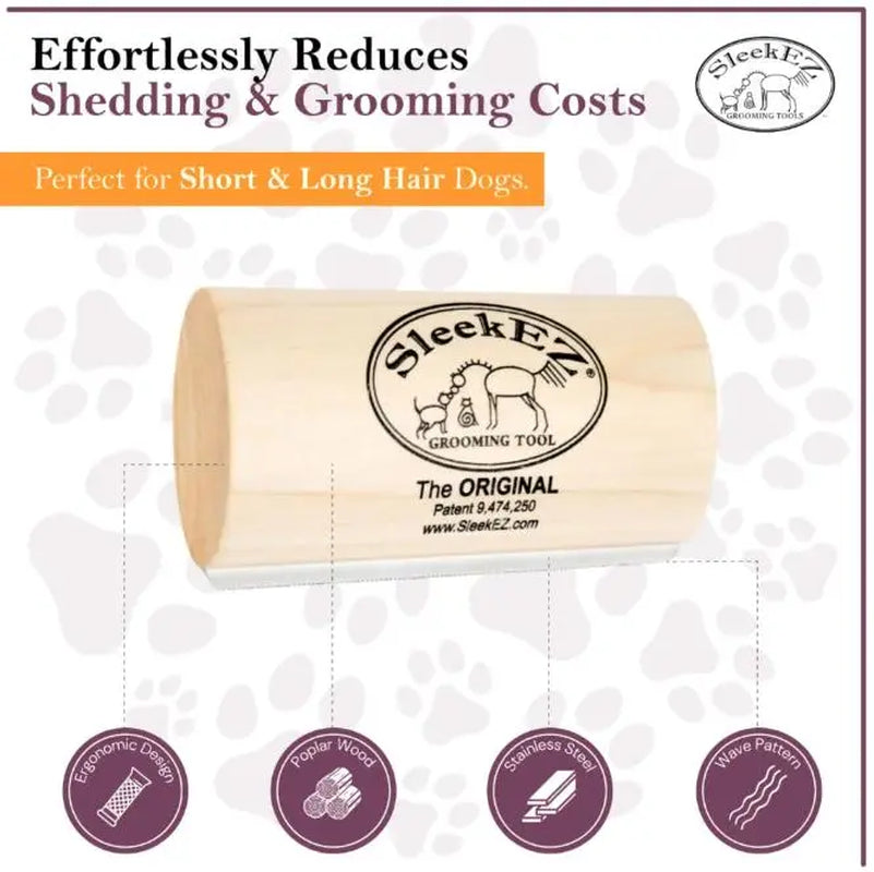Sleekez Dog Brush for Shedding & Grooming, Deshedding Tool for Short & Long Haired Dogs, Dog Comb, 2.5 Inches,5 Inches, Long