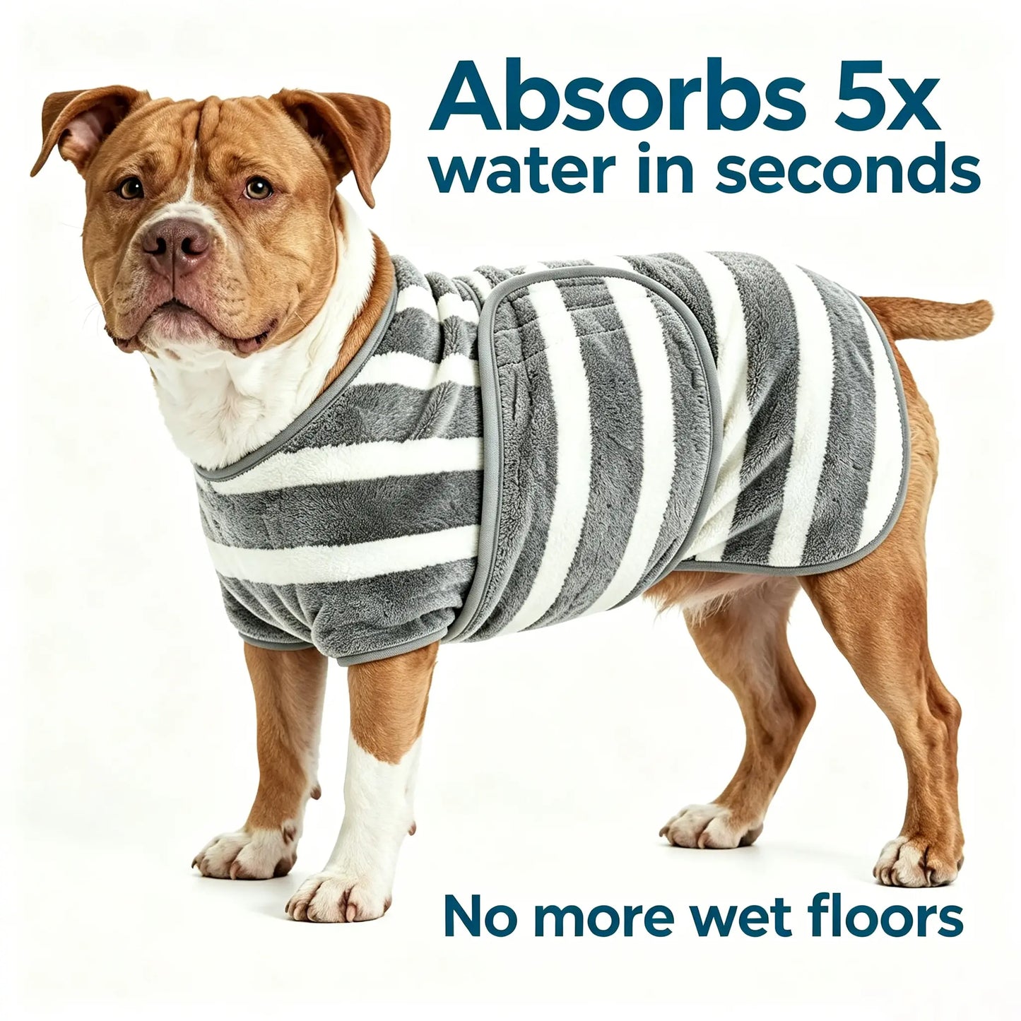 Super Absorbent Quick Dry Dog Bathrobe - Soft and Warm Towel Wrap for All Dog Sizes, Ideal for Post-Bath Drying and Grooming