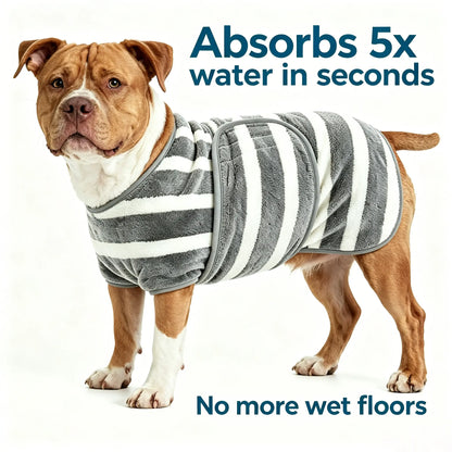 Super Absorbent Quick Dry Dog Bathrobe - Soft and Warm Towel Wrap for All Dog Sizes, Ideal for Post-Bath Drying and Grooming