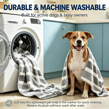 Super Absorbent Quick Dry Dog Bathrobe - Soft and Warm Towel Wrap for All Dog Sizes, Ideal for Post-Bath Drying and Grooming