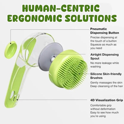 2026 Professional 2-in-1 Pet Bath and Grooming Brush with Integrated Shampoo Dispenser for Effortless Bathing and Massage for Dogs and Cats with Long or Short Hair