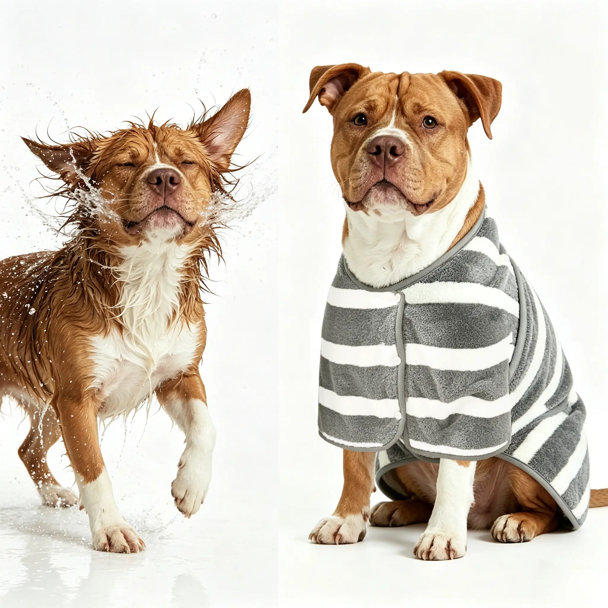 Super Absorbent Quick Dry Dog Bathrobe - Soft and Warm Towel Wrap for All Dog Sizes, Ideal for Post-Bath Drying and Grooming