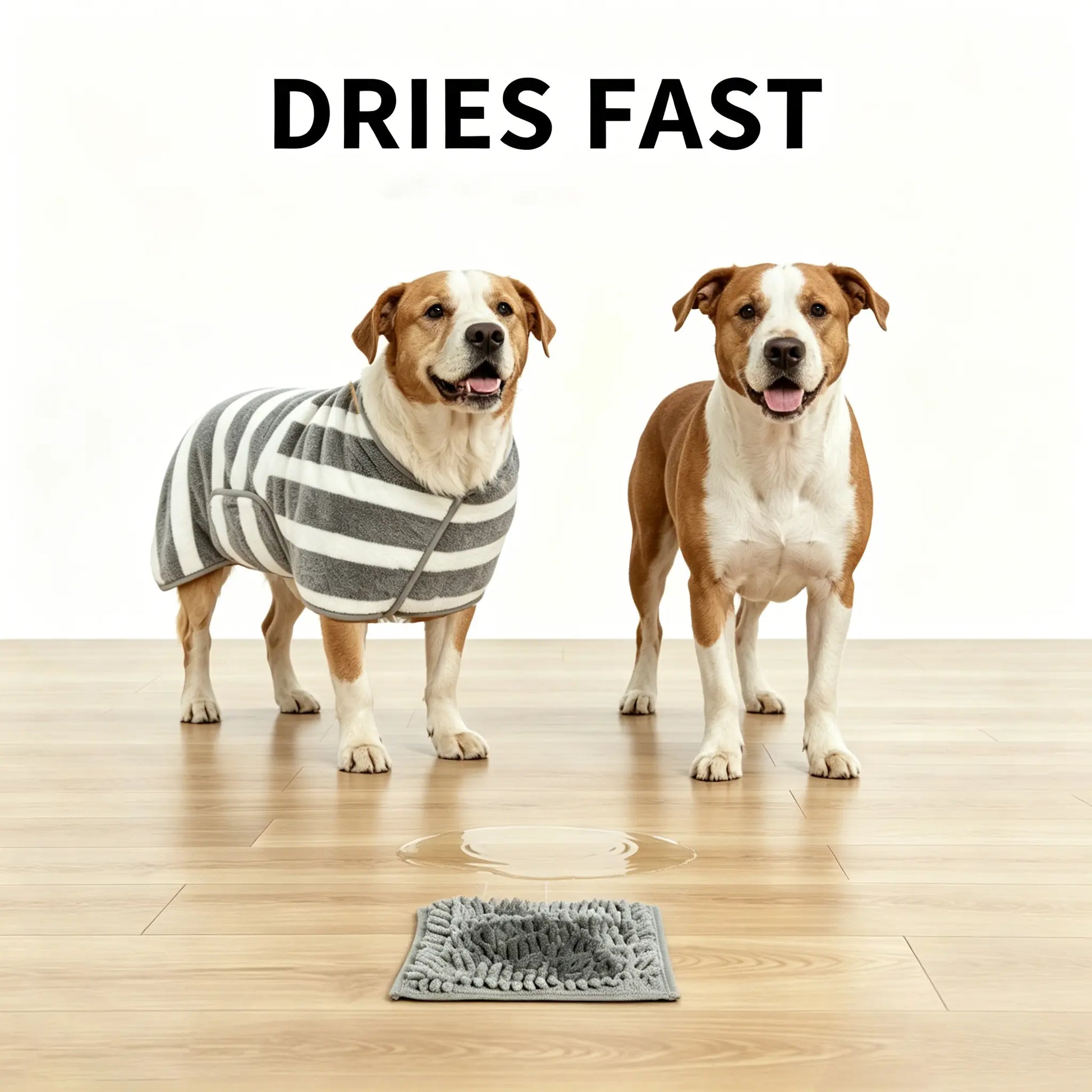 Super Absorbent Quick Dry Dog Bathrobe - Soft and Warm Towel Wrap for All Dog Sizes, Ideal for Post-Bath Drying and Grooming