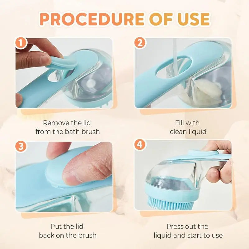 2026 Professional 2-in-1 Pet Bath and Grooming Brush with Integrated Shampoo Dispenser for Effortless Bathing and Massage for Dogs and Cats with Long or Short Hair