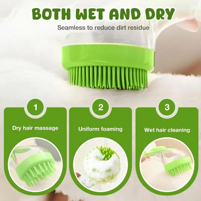 2026 Professional 2-in-1 Pet Bath and Grooming Brush with Integrated Shampoo Dispenser for Effortless Bathing and Massage for Dogs and Cats with Long or Short Hair